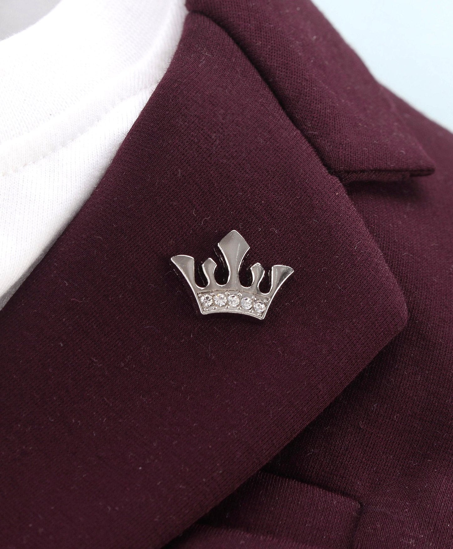 Dapper Dudes Full Sleeves Solid Blazer With Tee & Bottom - Wine