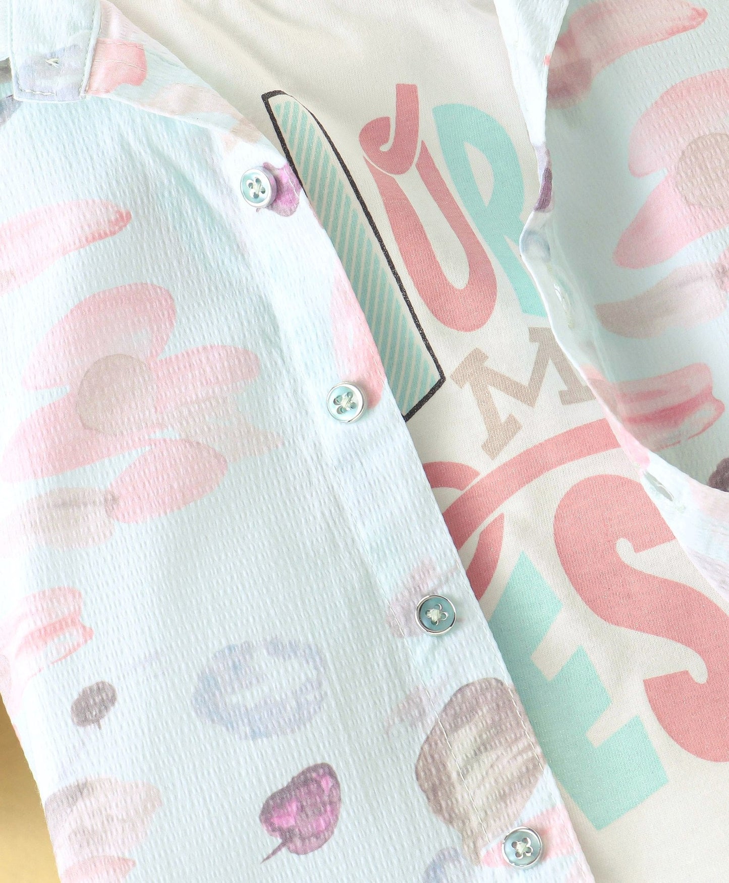 Dapper Dudes Full Sleeves Printed Shirt With Tee & Bottom - Pista