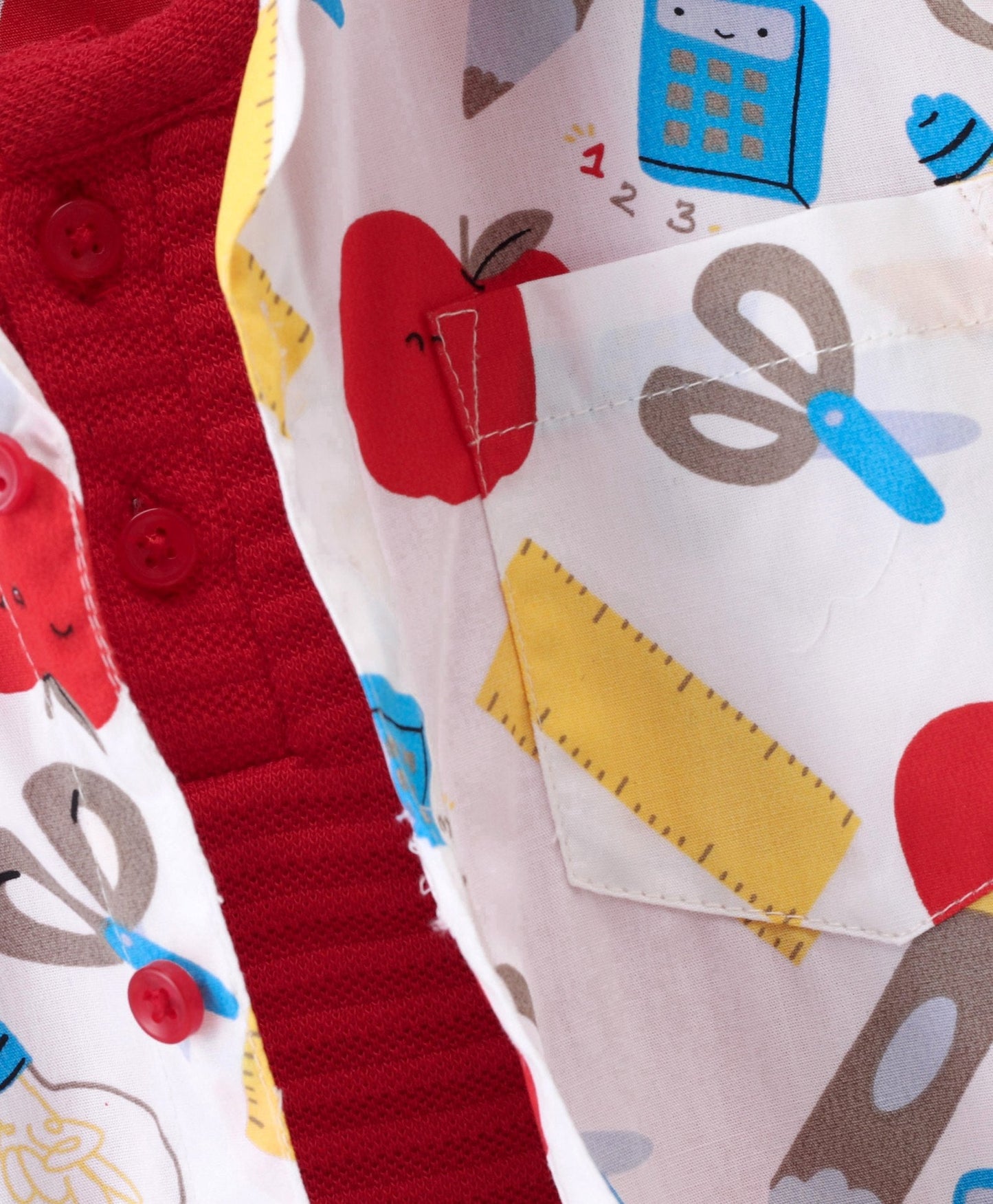 Dapper Dudes Half Sleeves Multi Print Shirt With Attached Tee - Red