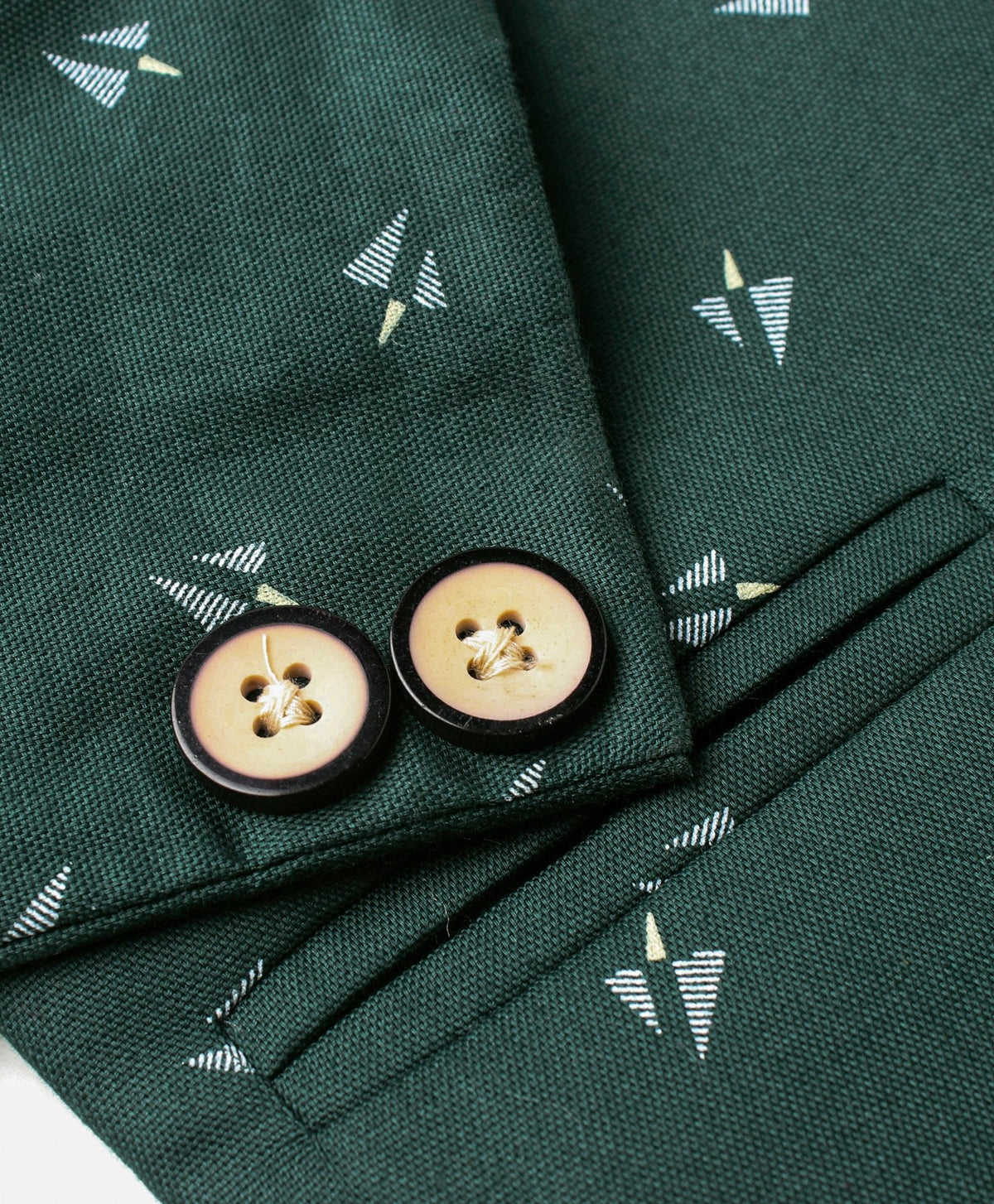 Dapper Dudes Full Sleeves Arrow Shape Print Blazer - D.Green
