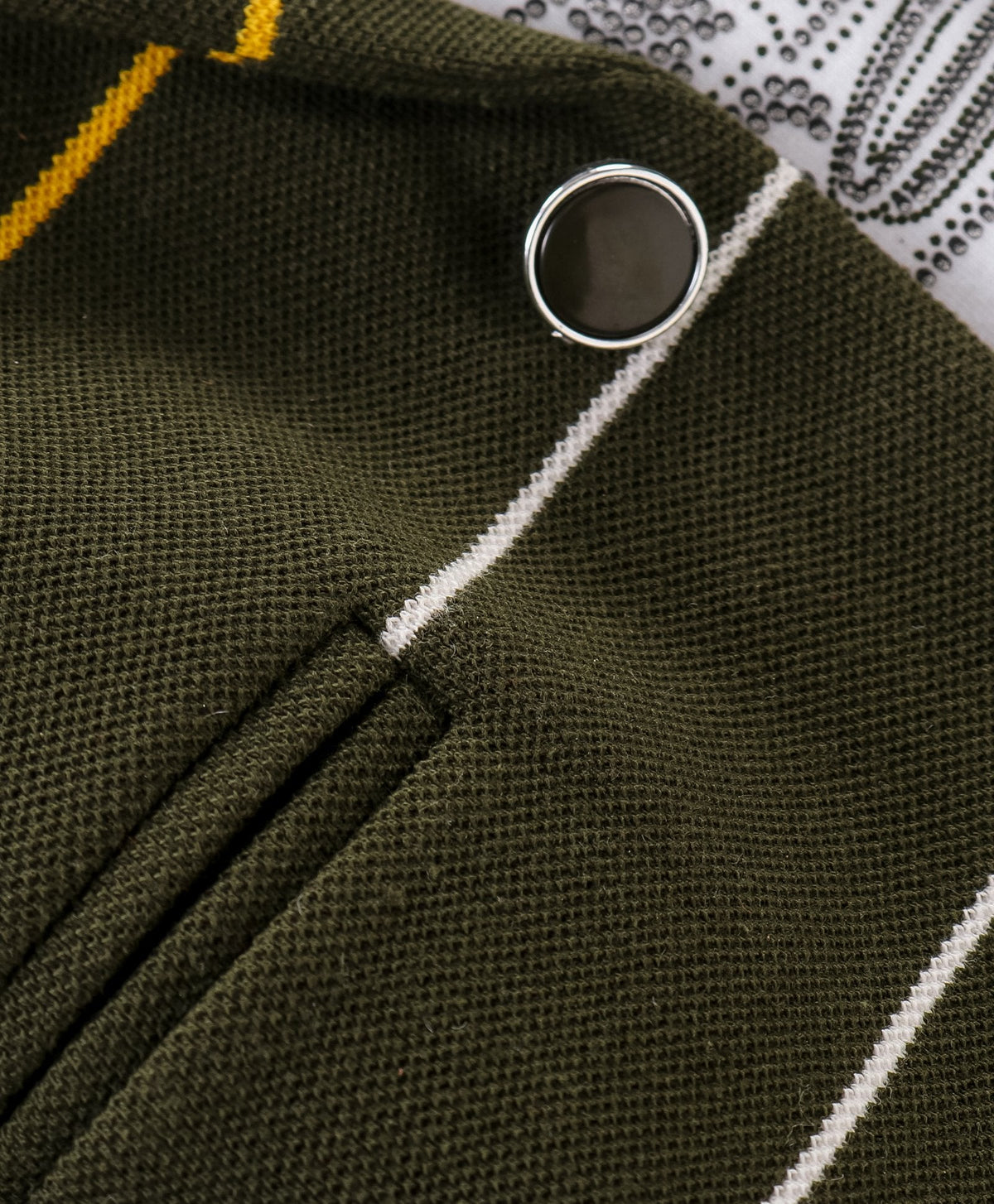 Dapper Dudes Full Sleeves Striped Blazer With Tee - Olive