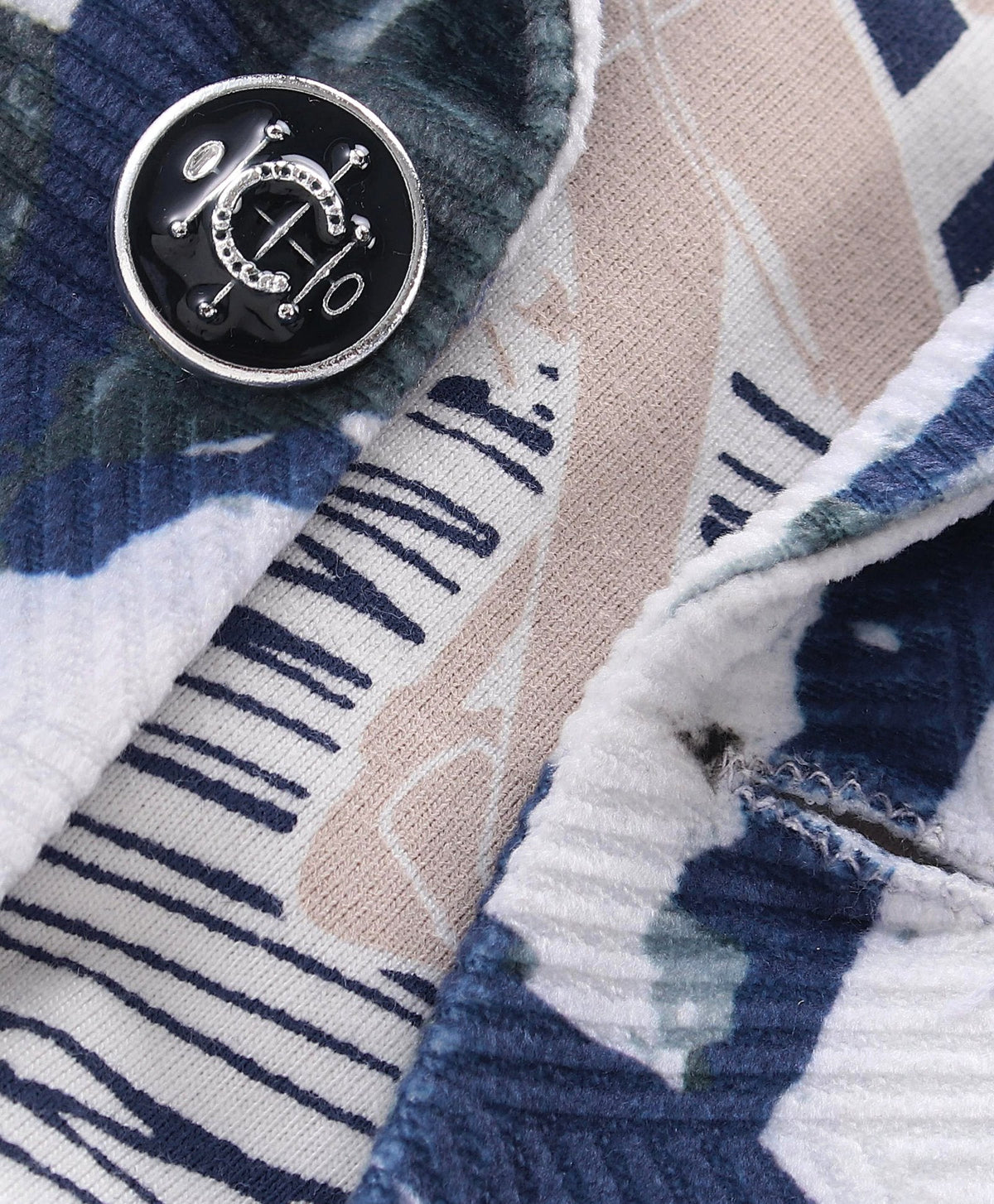 Dapper Dudes Full Sleeves Printed Blazer With Tee & Bottom - Blue