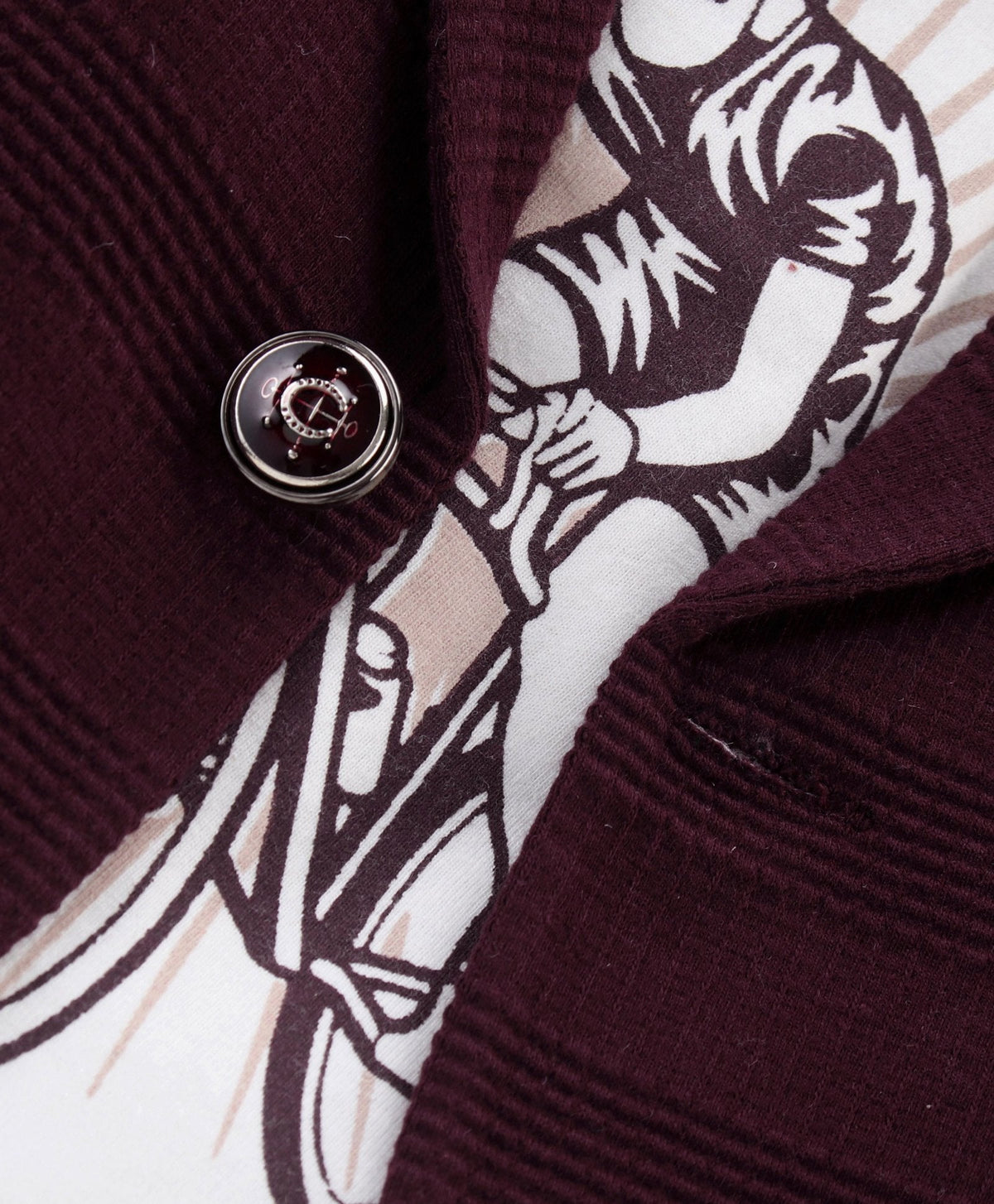 Dapper Dudes Full Sleeves Blazer With Printed Tee & Bottom - Wine