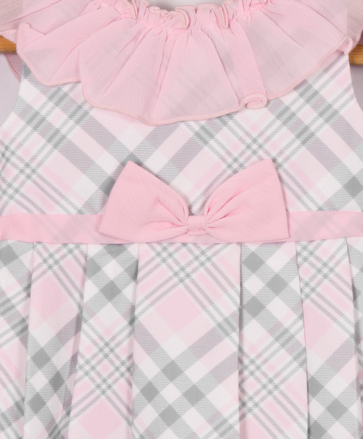 Enfance Sleeveless Strips Printed Casual Dress - Pink