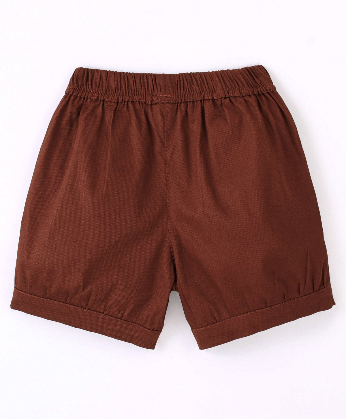 Enfance Sleeveless Floral Print Top With Shorts-Brown