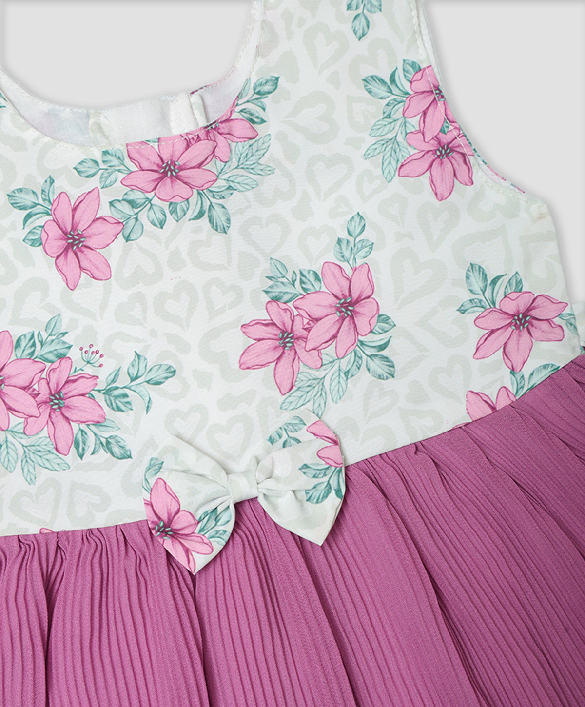 Enfance Sleeveless Flower Printed Casual Dress-Onion Pink