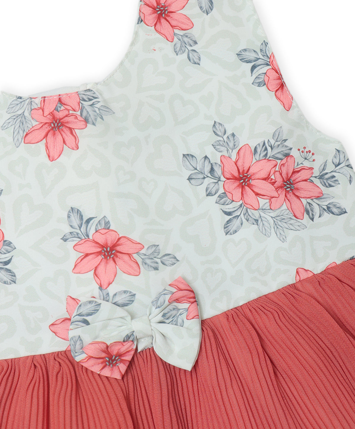 Enfance Sleeveless Flower Printed Casual Dress-Peach