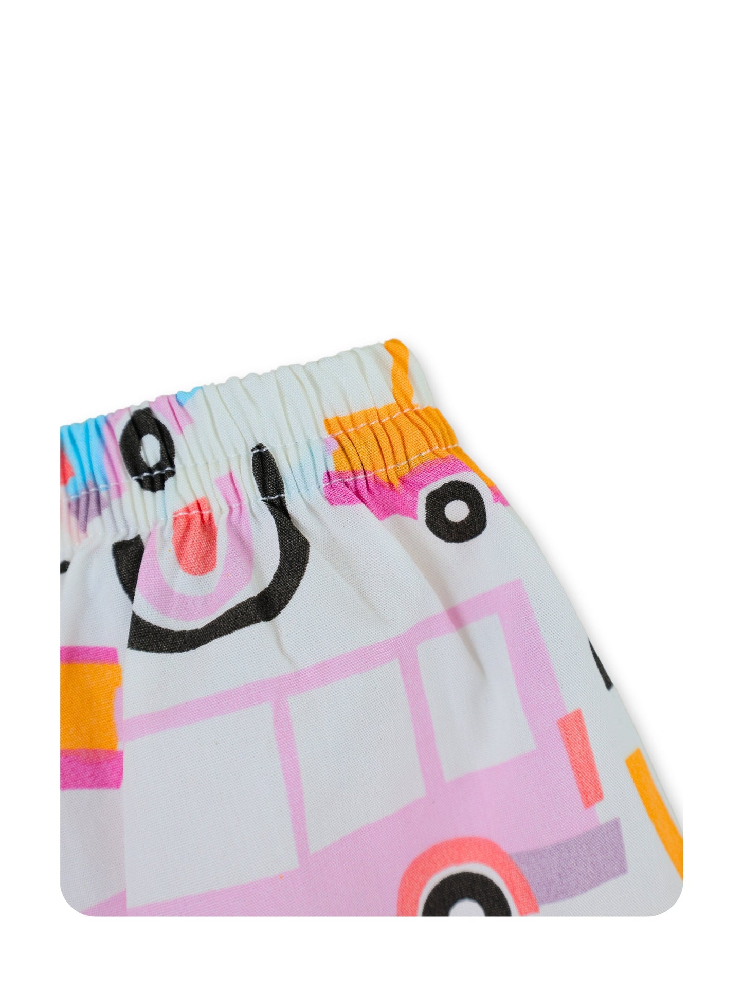Enfance Cotton Woven Full Sleeves Car & Rainbow Printed Night Suit - Pink
