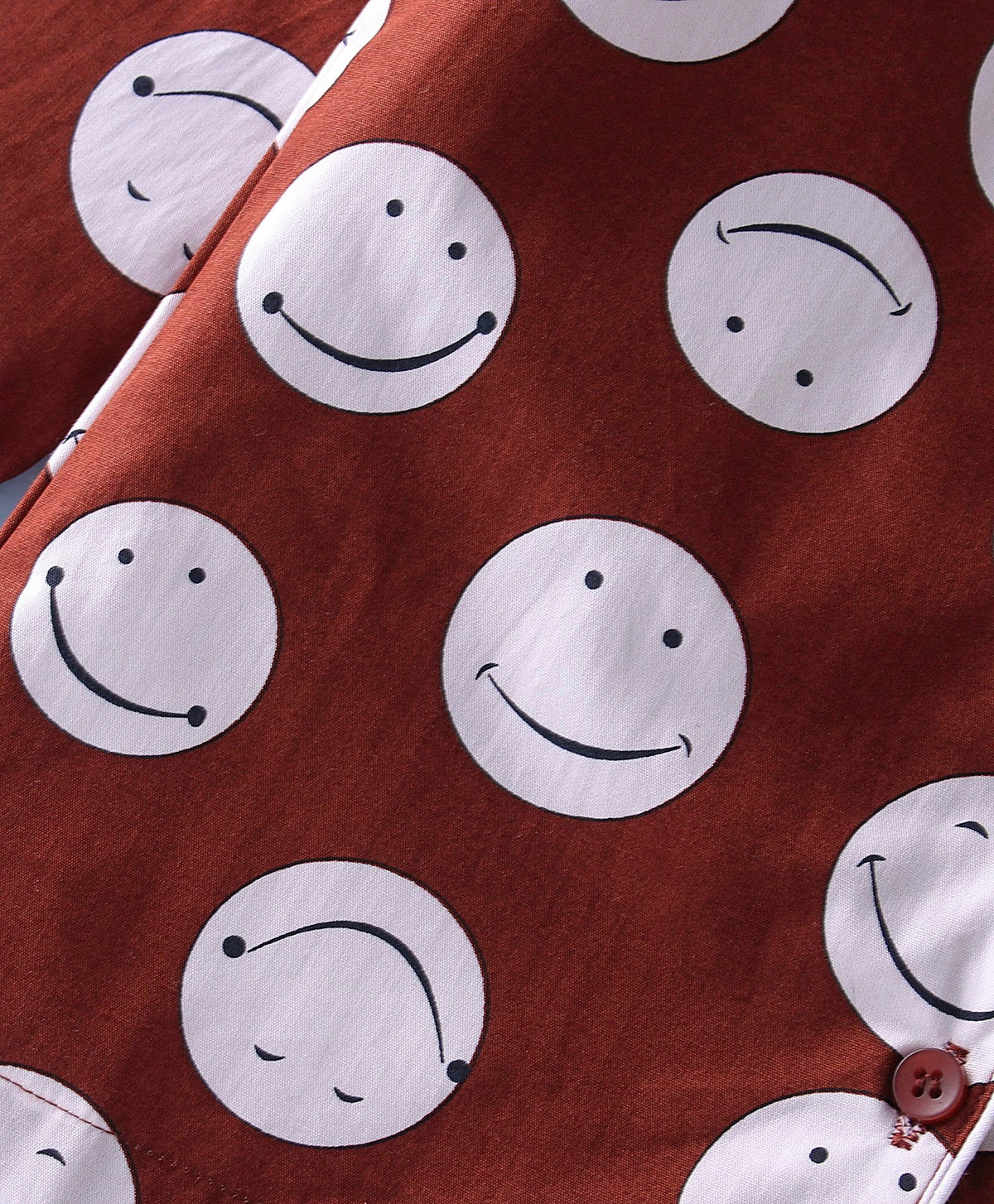 Enfance Core Full Sleeves Smiley Print Night Suit-Coffee