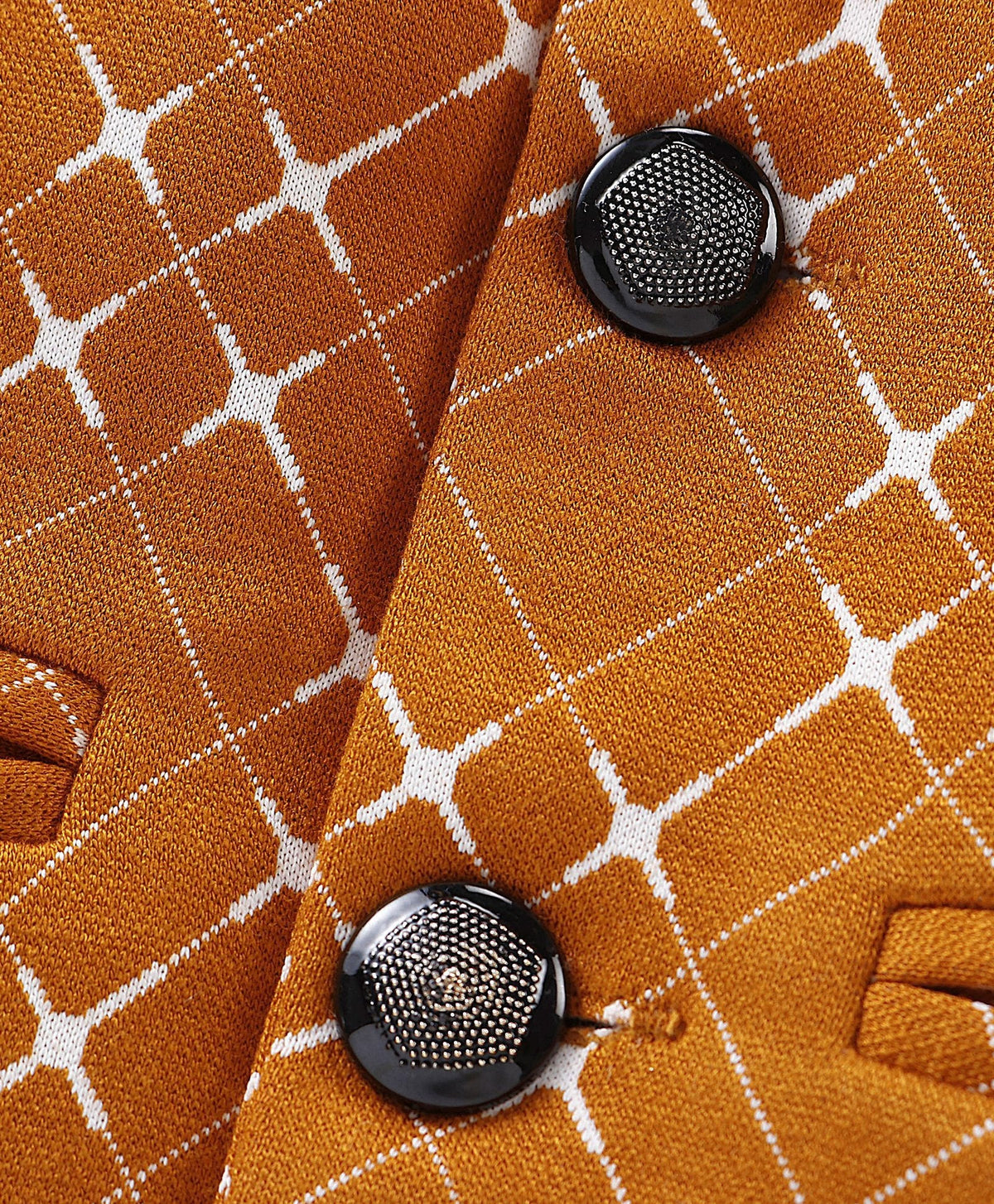 Dapper Dudes Full Sleeves Geometric Print Blazer With Tee - Mustard