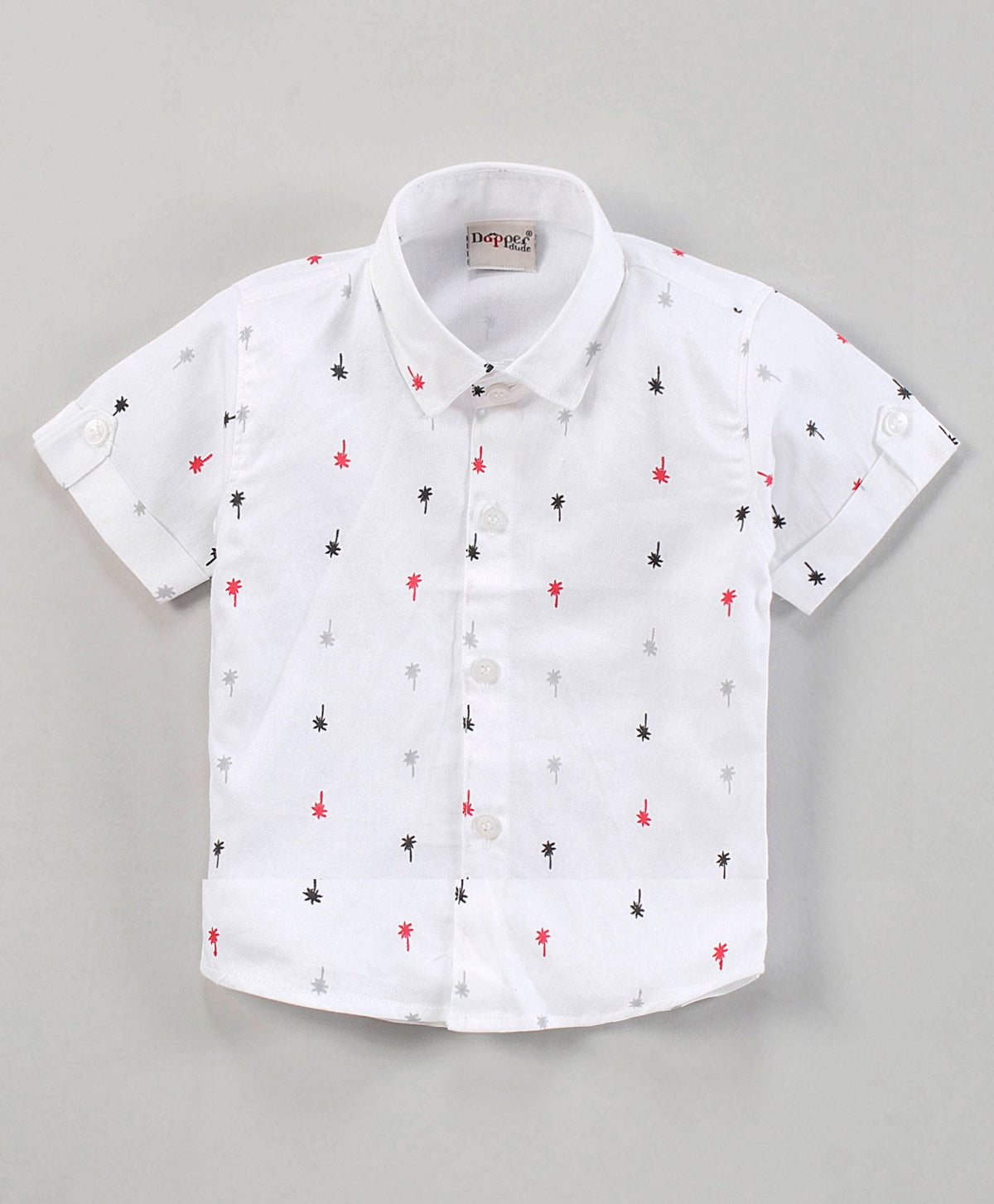Dapper Dudes Half Sleeves Printed Shirt With Waistcoat, Bow, & Bottom - Black