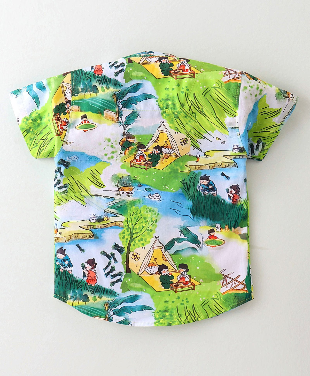 Dapper Dudes Half Sleeves Printed Shirt With Shorts - Green