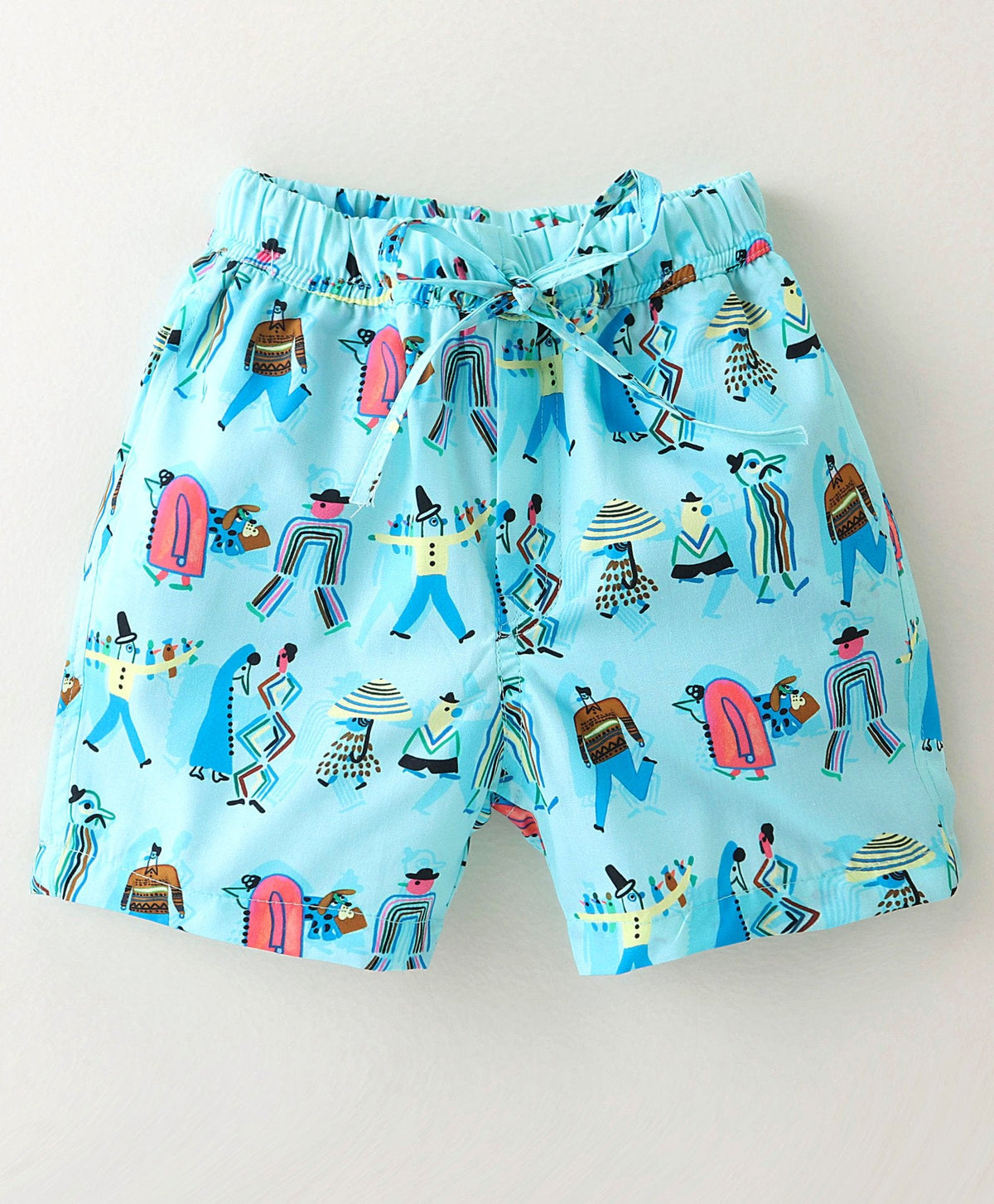 Dapper Dudes Half Sleeves Printed Shirt With Shorts - Blue