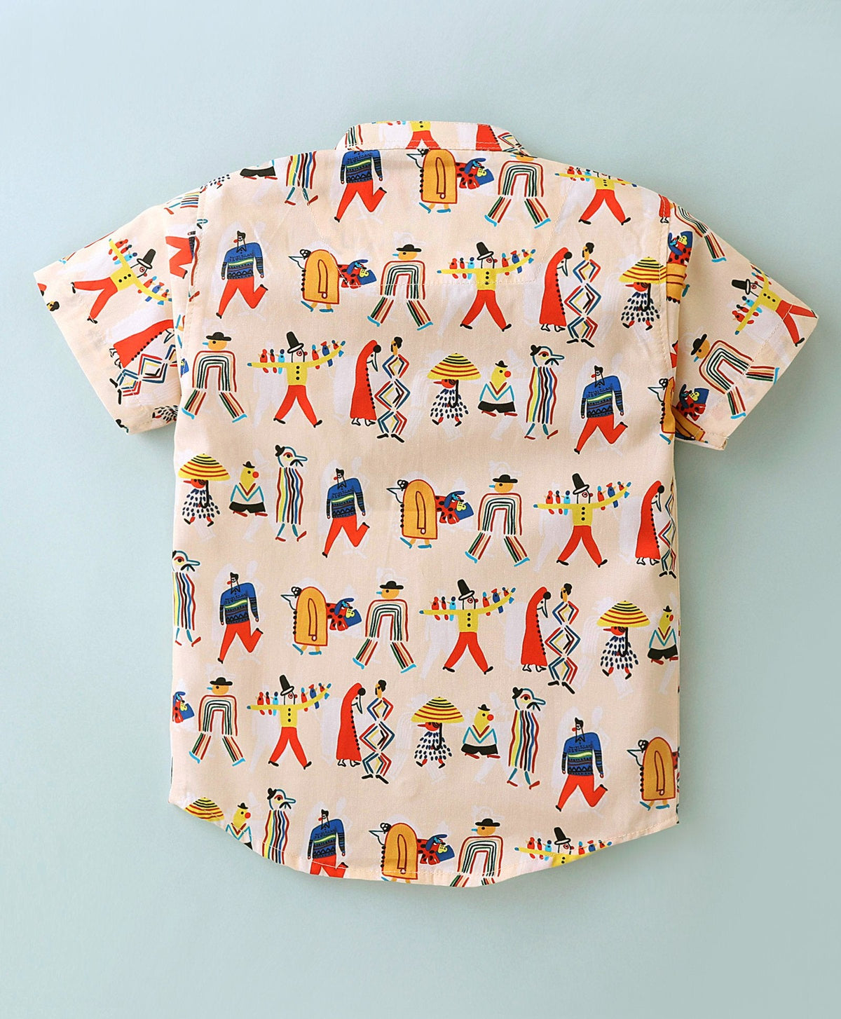 Dapper Dudes Half Sleeves Printed Shirt With Shorts - Fawn