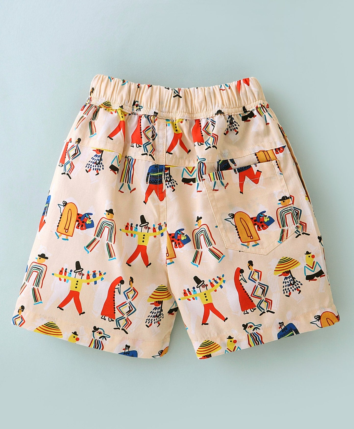 Dapper Dudes Half Sleeves Printed Shirt With Shorts - Fawn