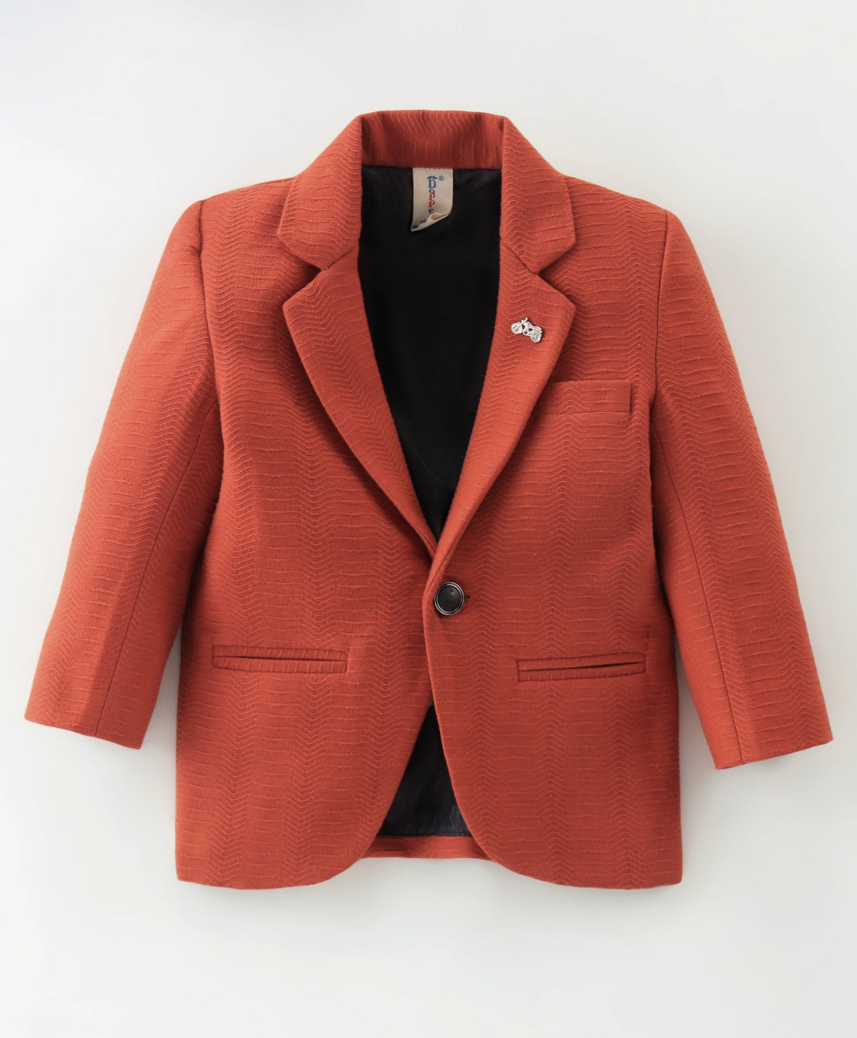 Dapper Dudes Full Sleeves Blazer With Printed Tee & Bottom - Rust