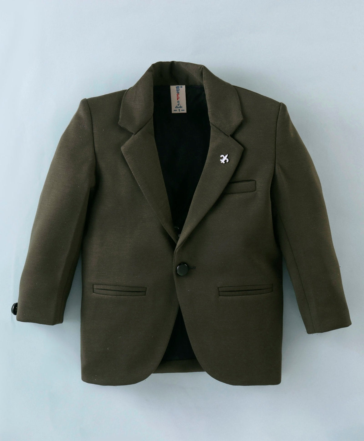 Dapper Dudes Full Sleeves Solid Blazer With Tee & Bottom - Olive