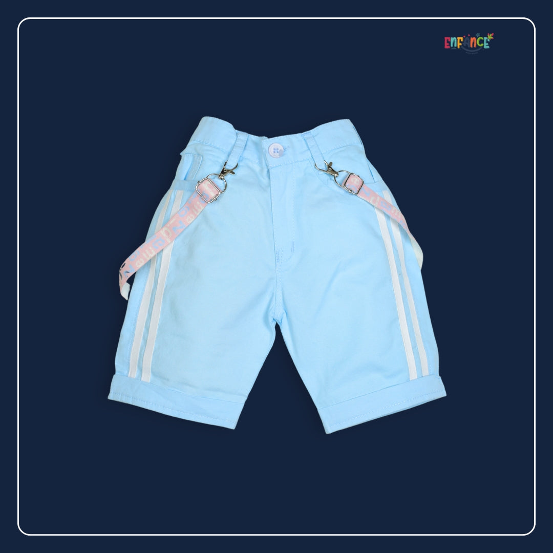Dapper Dudes Half Sleeves Striped Shirt With Shorts - Pink