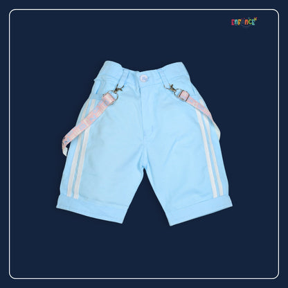 Dapper Dudes Half Sleeves Striped Shirt With Shorts - Pink