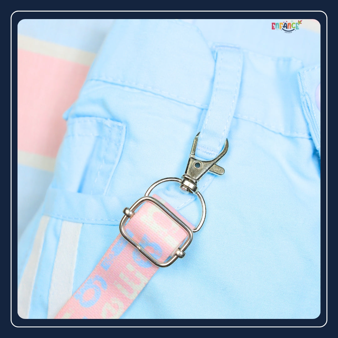 Dapper Dudes Half Sleeves Striped Shirt With Shorts - Pink