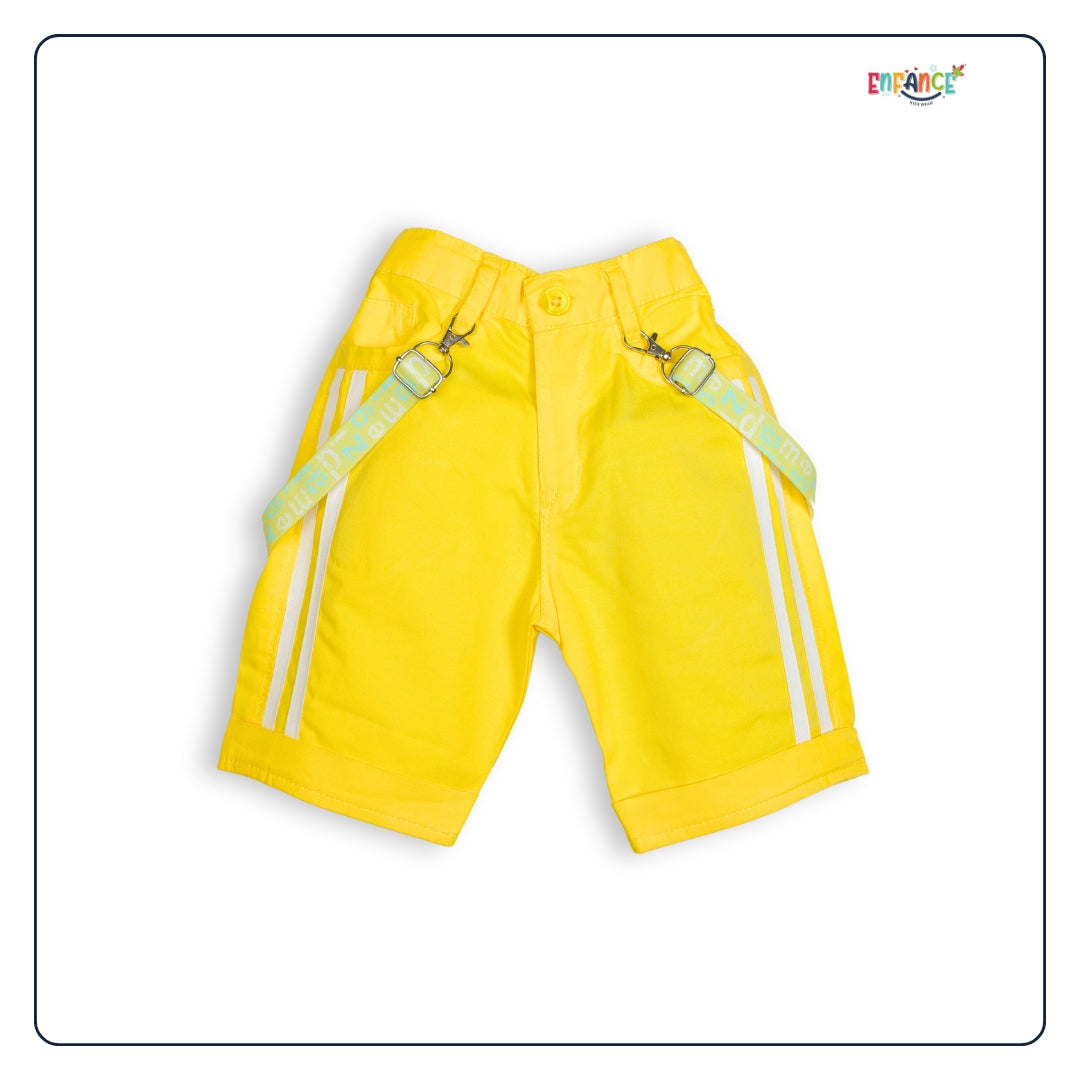 Dapper Dudes Half Sleeves Striped Shirt With Shorts - Lemon
