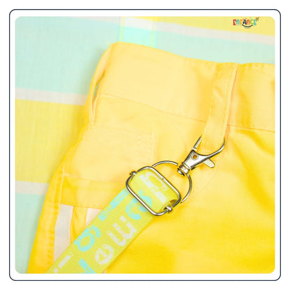 Dapper Dudes Half Sleeves Striped Shirt With Shorts - Lemon