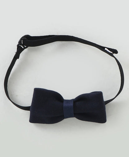 Dapper Dudes Full Sleeves Printed Suspender Shirt With Bow & Bottom - Blue
