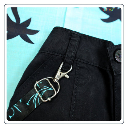 Dapper Dudes Half Sleeves Trees Printed Shirt Shorts & Bow With Suspender - S.Green