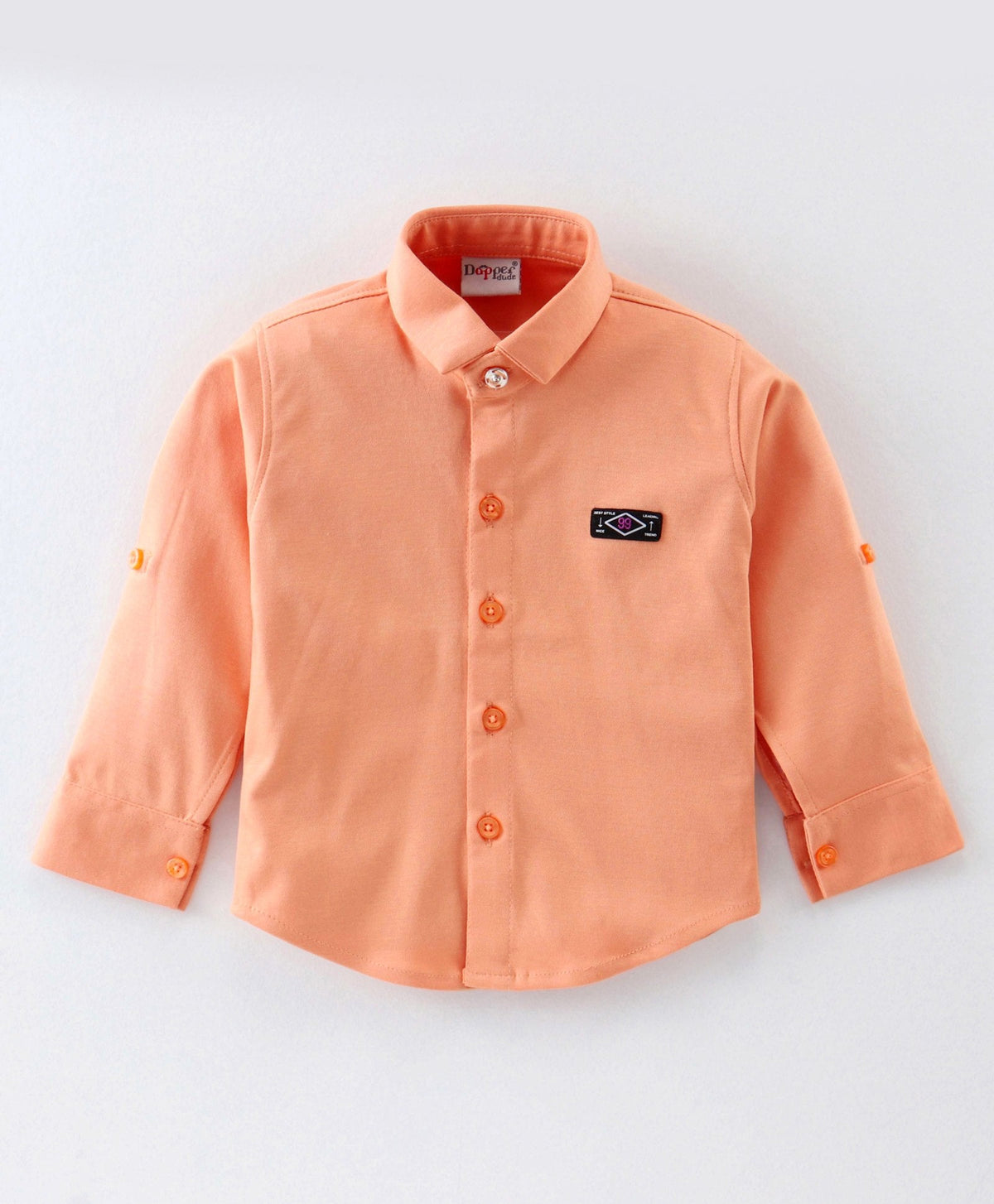 Dapper Dudes Full Sleeves Suspender Shirt With Striped Bow ,Cap & Bottom - Orange