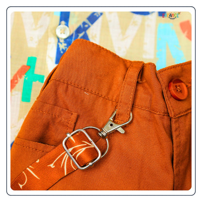 Dapper Dudes Half Sleeves Alphabets Printed Shirt With Shorts & Bow - Brown