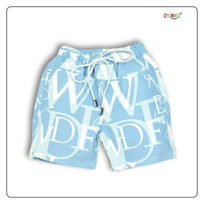Dapper Dudes Half Sleeves Alphabet Printed Shirt With Coordinating Shorts & Tee - Grey