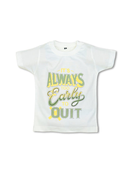 Dapper Dudes Half Sleeves Alphabet Printed Shirt With Coordinating Shorts & Tee - Lemon