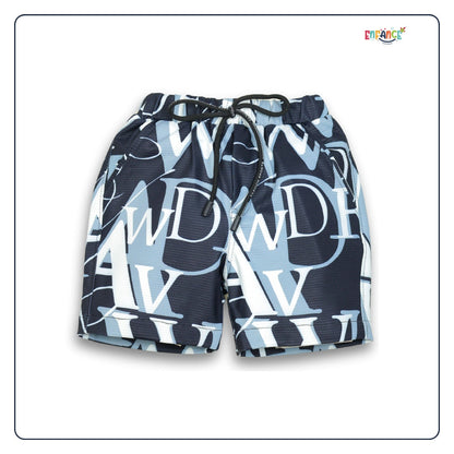 Dapper Dudes Half Sleeves Alphabet Printed Shirt With Coordinating Shorts & Tee - Black
