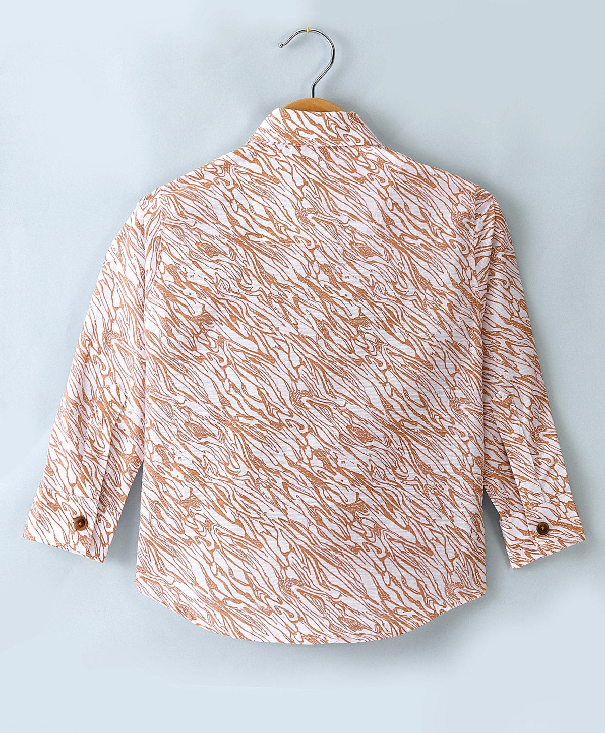 Dapper Dudes Full Sleeves All Over Printed Shirt With Attached Tee - Orange