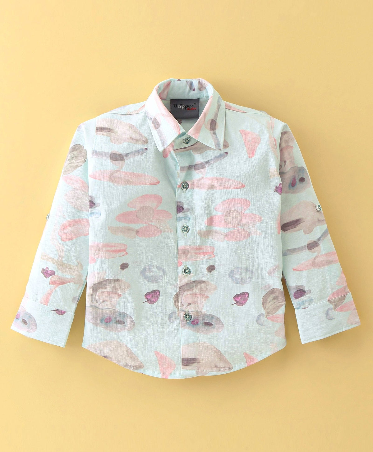 Dapper Dudes Full Sleeves Printed Shirt With Tee & Bottom - Pista