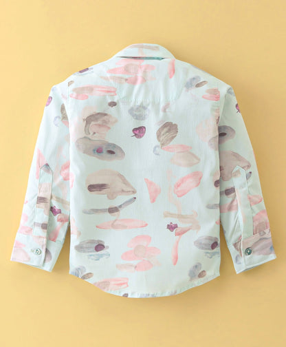 Dapper Dudes Full Sleeves Printed Shirt With Tee & Bottom - Pista