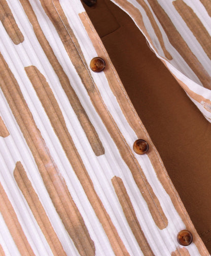 Dapper Dudes Full Sleeves Printed Shirt With Attached Tee - Mustard