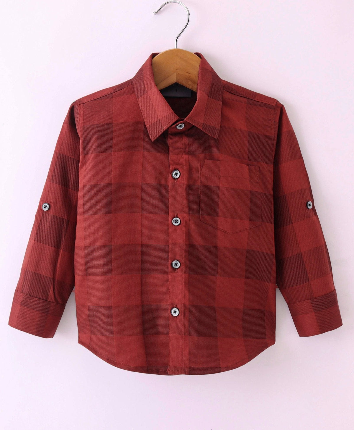 Dapper Dudes Full Sleeves Checked Shirt With Attached Tee - Red