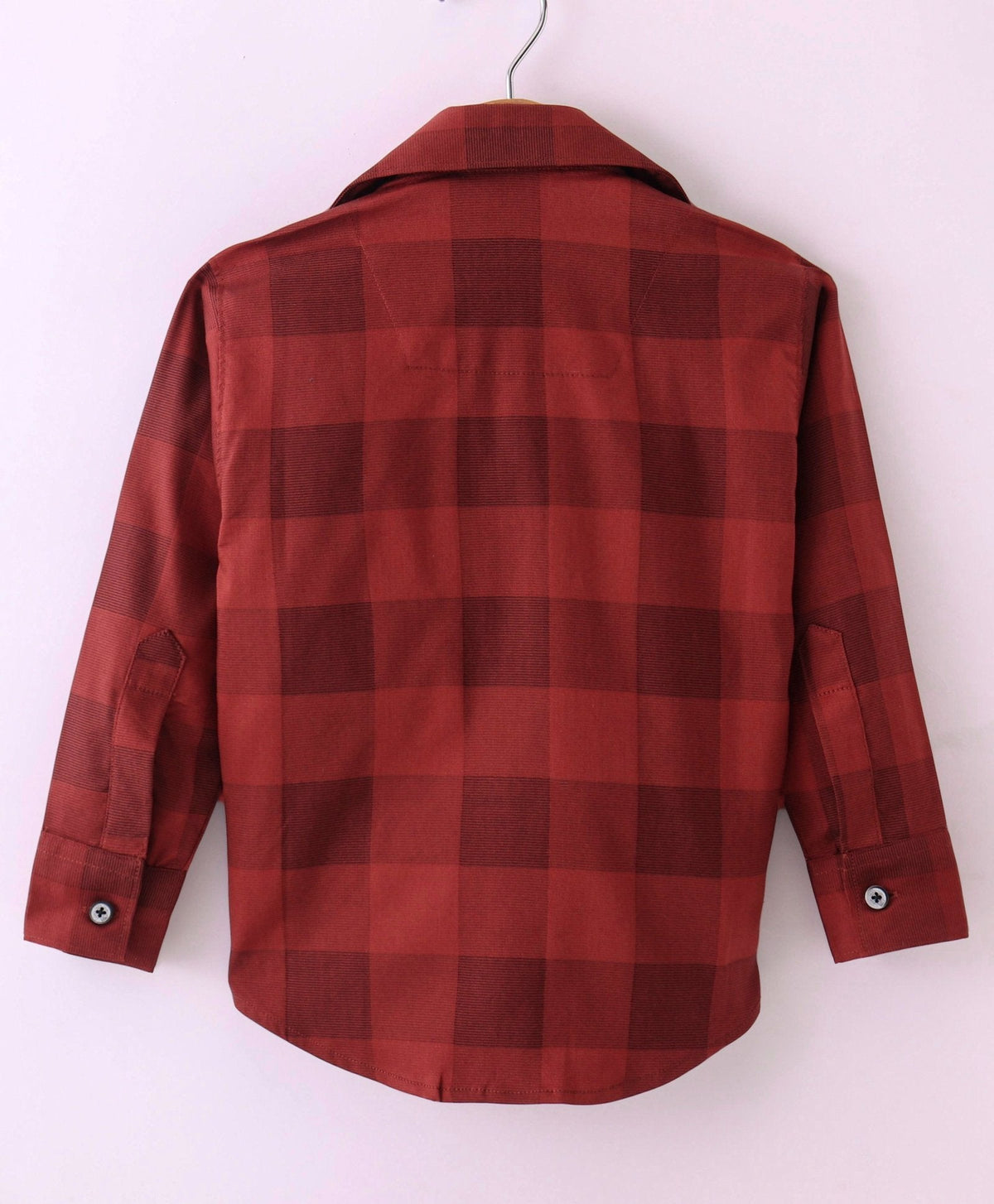 Dapper Dudes Full Sleeves Checked Shirt With Attached Tee - Red