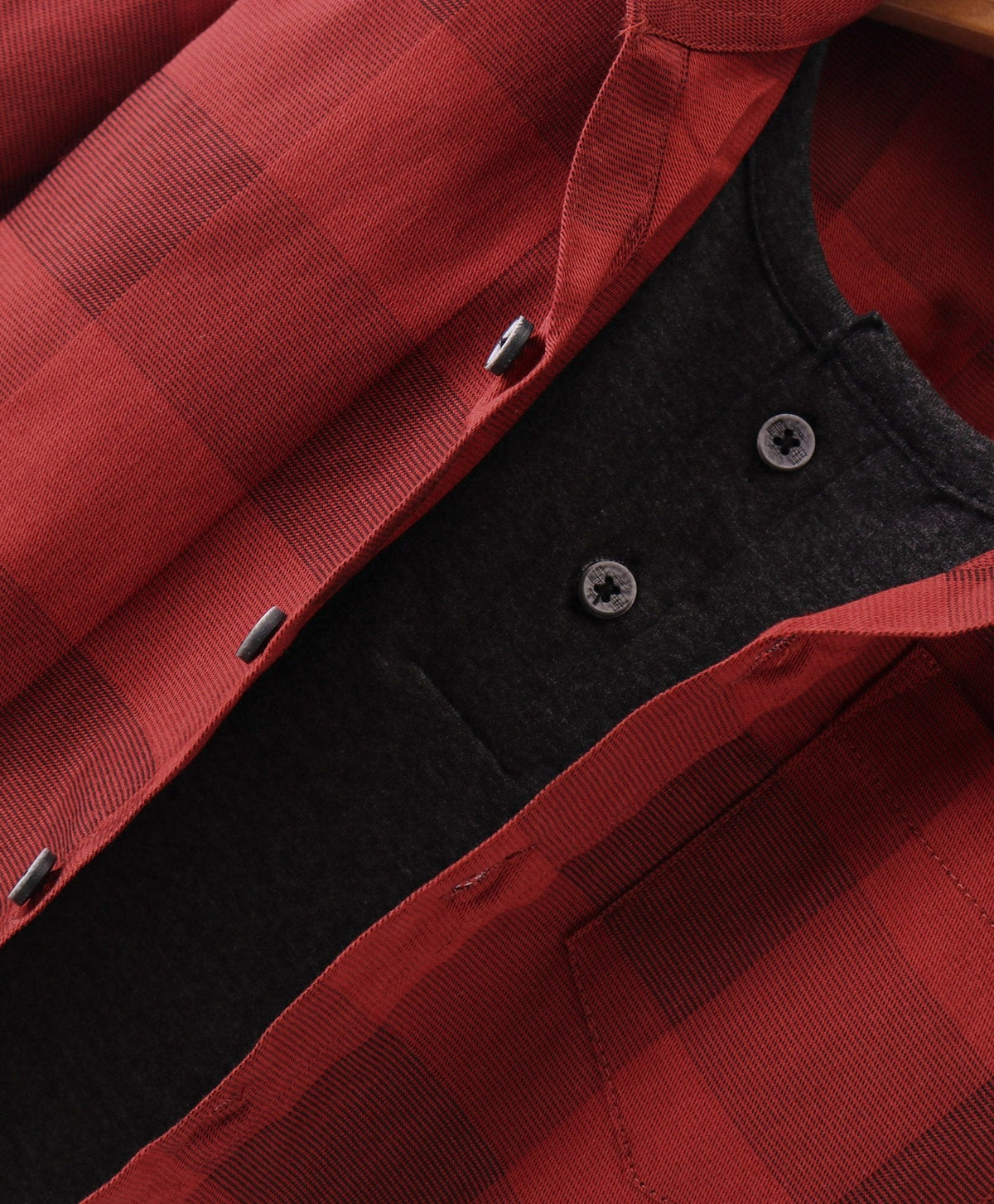 Dapper Dudes Full Sleeves Checked Shirt With Attached Tee - Red