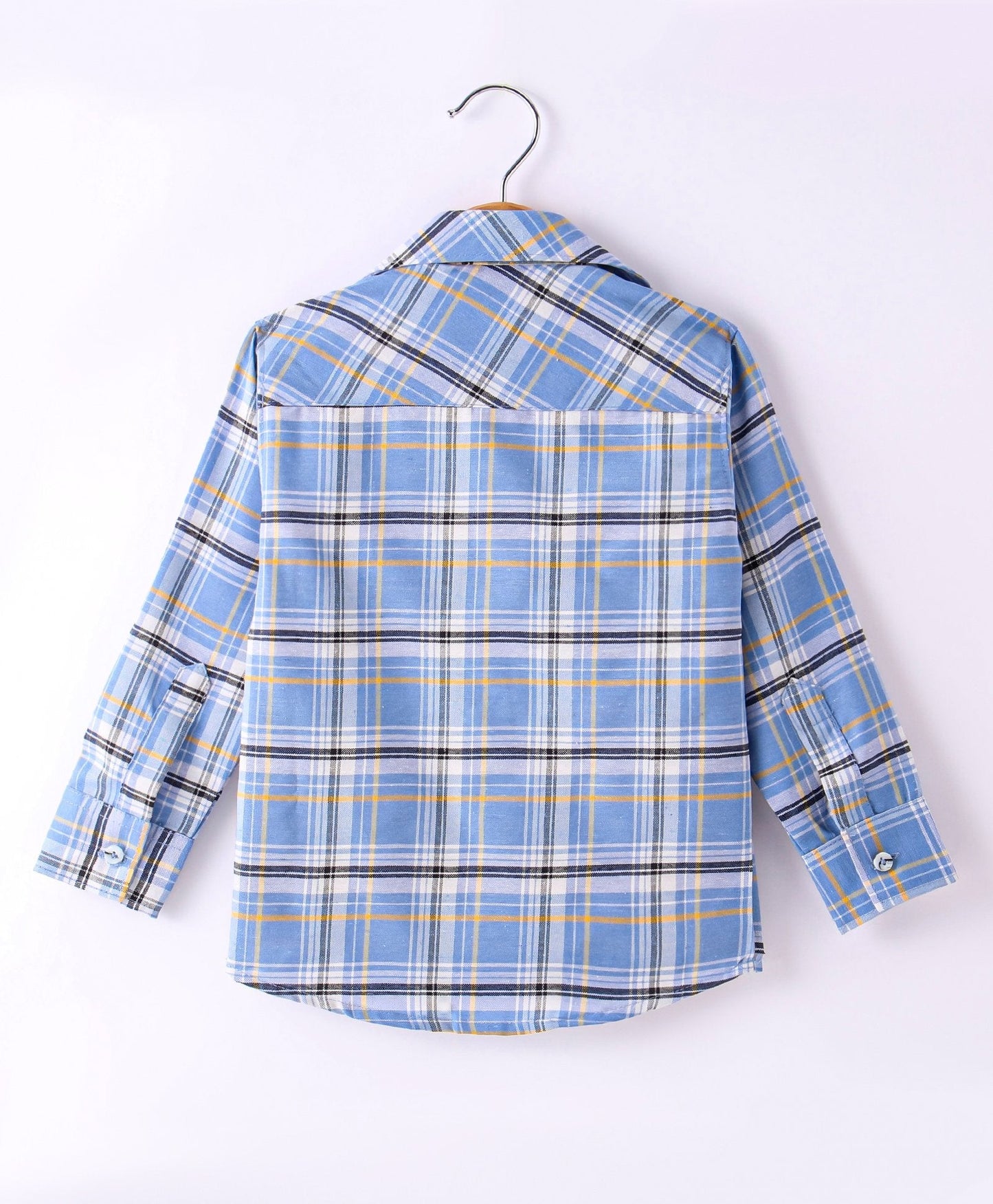 Dapper Dudes Full Sleeves Checked Shirt With Attached Tee - Blue