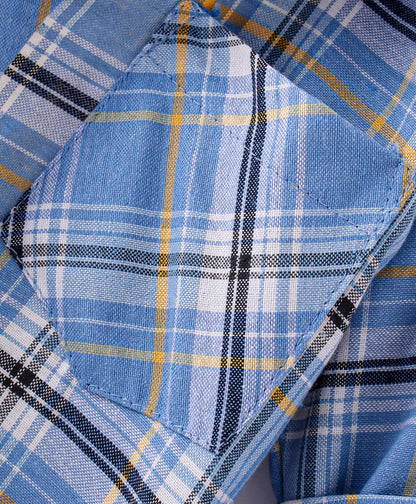 Dapper Dudes Full Sleeves Checked Shirt With Attached Tee - Blue