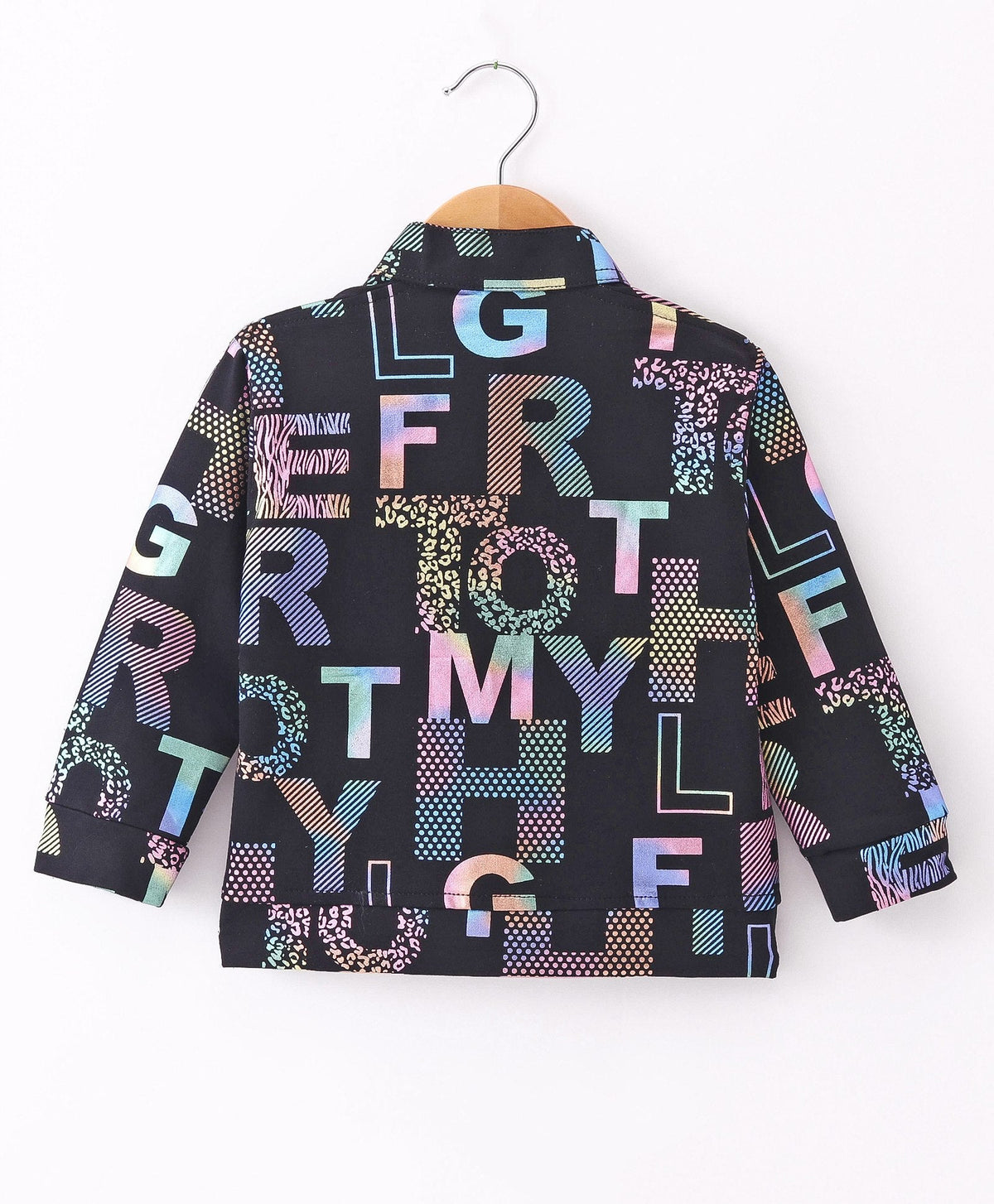 Dapper Dudes Full Sleeves Alphabets Print Jacket With Tee - Black