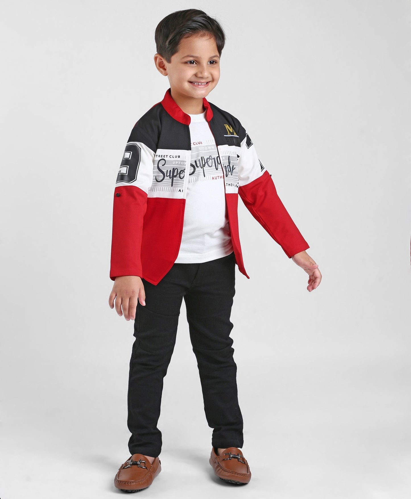 Dapper Dudes Full Sleeves Abstract Print Jacket With Tee - Red