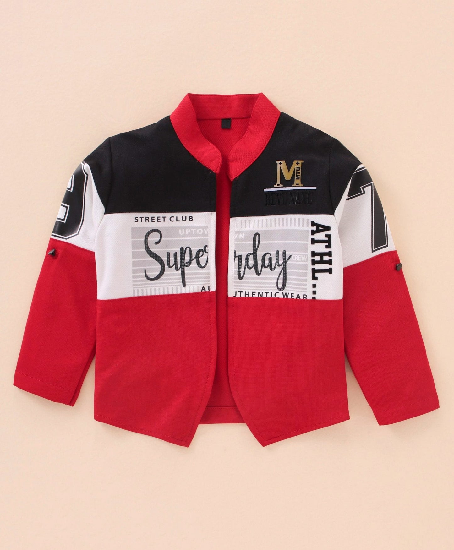 Dapper Dudes Full Sleeves Abstract Print Jacket With Tee - Red