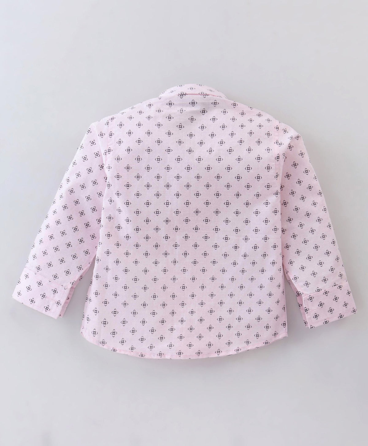 Dapper Dudes Half Sleeves Abstract Printed Suspender Shirt With Bow & Bottom - Pink