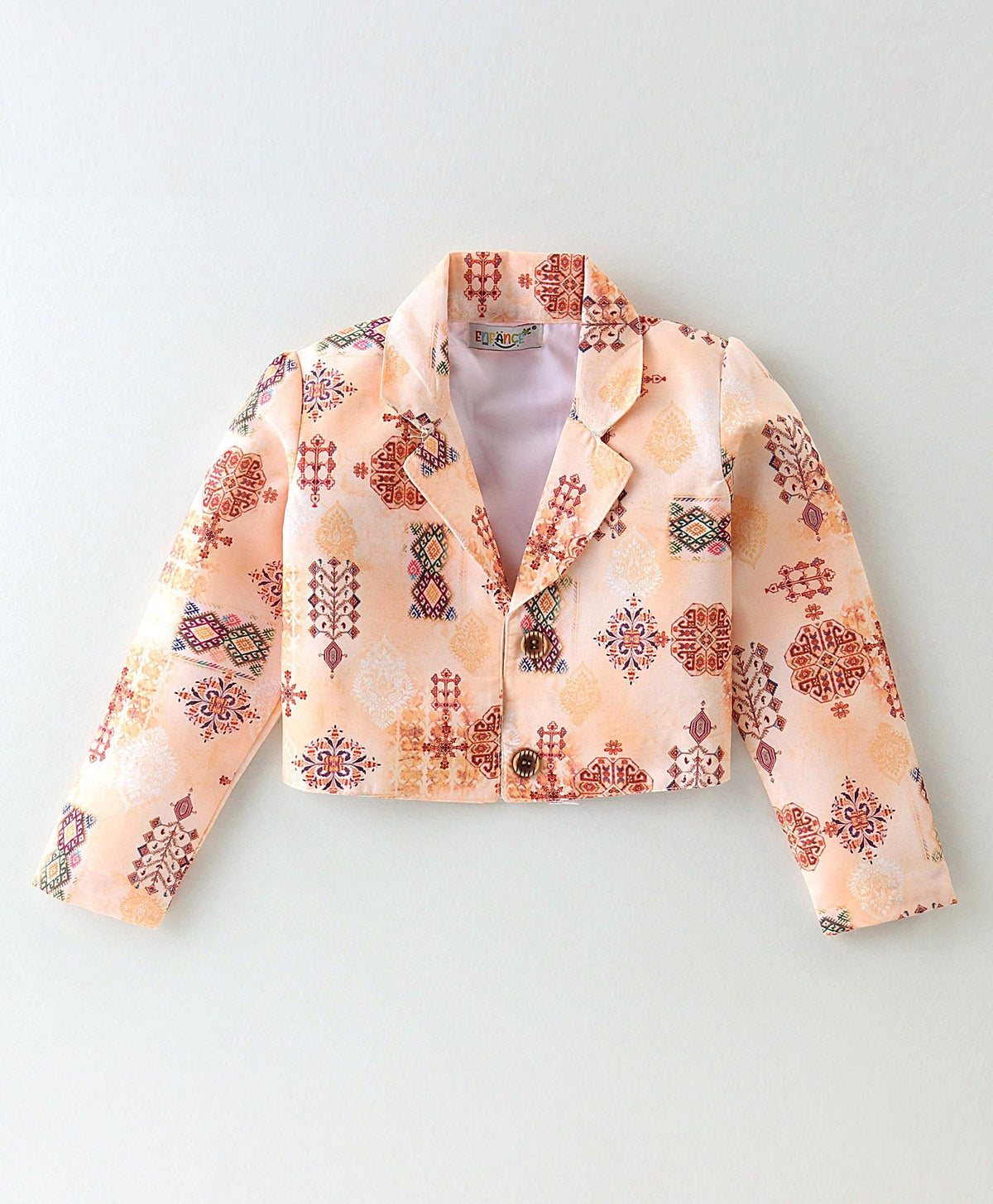 Enfance Sleeveless Top With Pant And Jacket-Orange