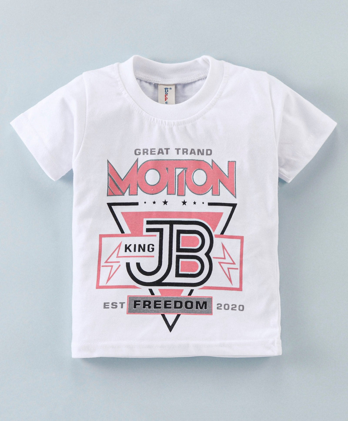 Dapper Dudes Full Sleeves Alphabet Print Blazer With Tee & Bottom - Peach