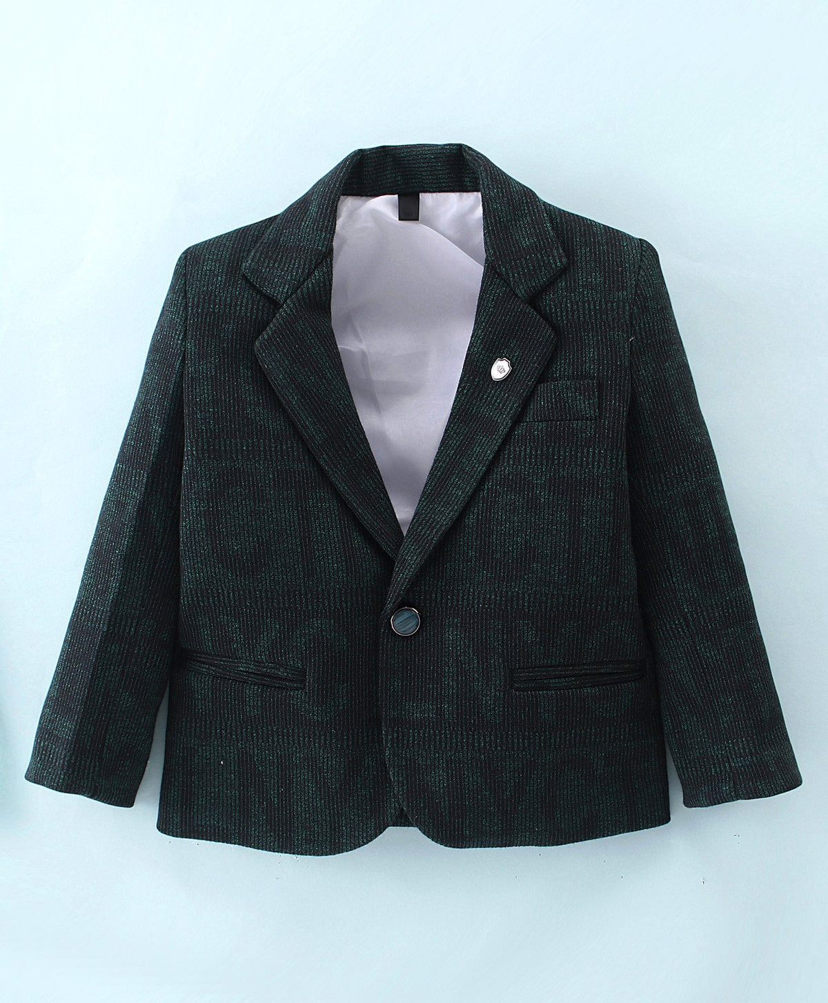Dapper Dudes Full Sleeves Printed Blazer With Tee & Bottom - D.Green
