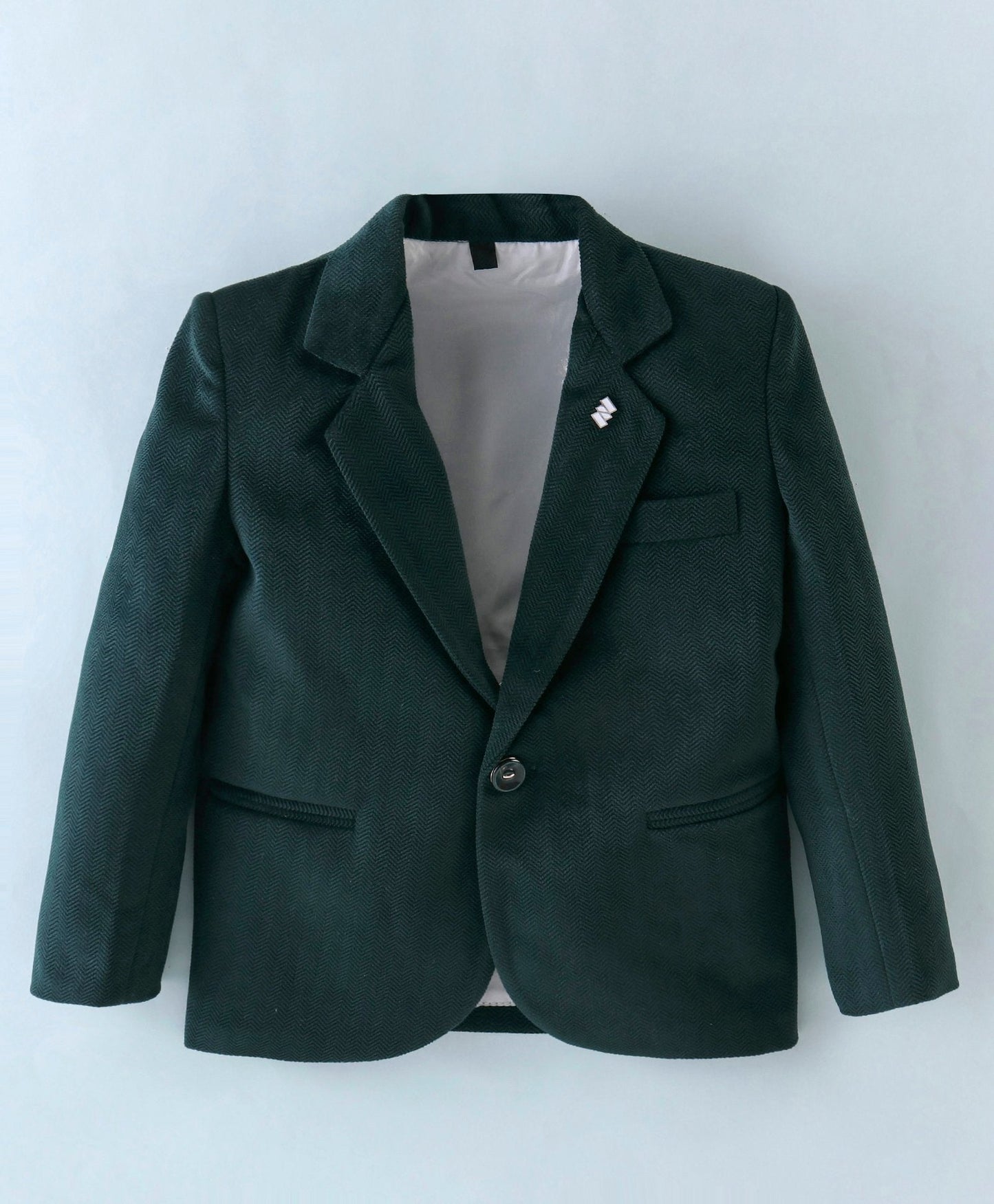 Dapper Dudes Full Sleeves Blazer With Printed Tee & Bottom - D.Green